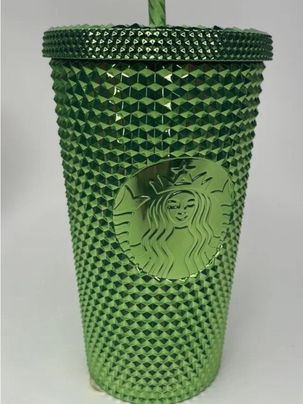 Starbucks Metallic Green Studded Tumbler with Straw